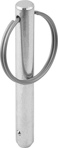 STECKBOLZEN MIT SCHLÜSSELRING, MIT AXIALSICHERUNG, D1=8 L=50, STAHL, KOMP:EDE...