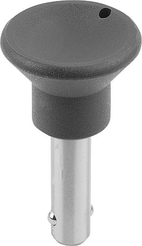 STECKBOLZEN MIT PILZGRIFF, MIT AXIALSICHERUNG, D1=12 L=50, THERMOPLAST, KOMP:...