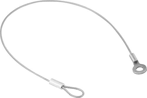 HALTESEIL FORM:A M.ÖSE U.QUETSCHKABELSCHUH L=500, EDELSTAHL, 1.4401, KUNSTSTO...