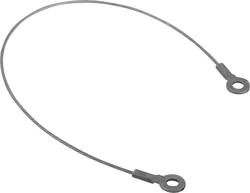 HALTESEIL FORM:B M.QUETSCHKABELSCHUH L=500, EDELSTAHL, 1.4401, KUNSTSTOFFÜBER...