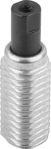 FEDERNDES ZUG-/DRUCKSTÜCK STANDARD FEDERKRAFT, D=M18X1,5, L=45,5, H=12,5, STA...