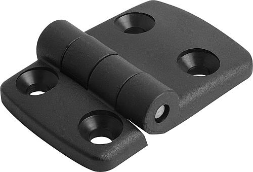 SCHARNIER 115X48, THERMOPLAST SCHWARZ, KOMP:EDELSTAHL, A1=32,5, A2=32,5, A3=5...
