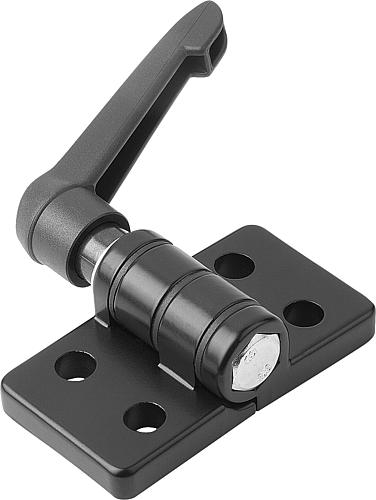 SCHARNIER MIT KLEMMFUNKTION 74X40, ZINK SCHWARZ PULVERBESCHICHTET, KOMP:STAHL...