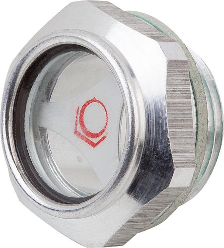 ÖLSCHAUGLAS MIT REFLEKTOR, D1=G1_1/4, D=55, ALUMINIUM