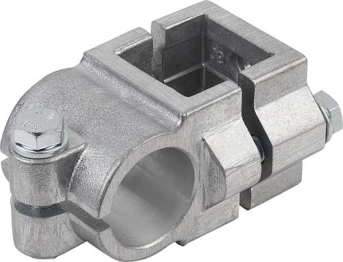 ROHRVERBINDER KREUZSTÜCK ALUMINIUM, FÜR RUND- & VIERKANTROHRE, KOMP:STAHL, A=...