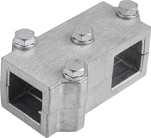 ROHRVERBINDER T-STÜCK ALUMINIUM, FÜR VIERKANTROHRE, KOMP:STAHL, A=40,4, B=40,4