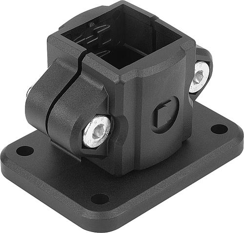 ROHRVERBINDER MIT FUß THERMOPLAST, FÜR VIERKANTROHRE, KOMP:STAHL, A=30
