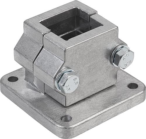 ROHRVERBINDER MIT FUß ALUMINIUM, FÜR VIERKANTROHRE, KOMP:STAHL, A=40,4