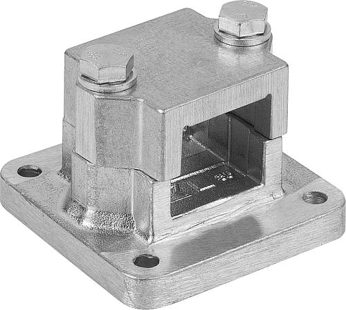 ROHRVERBINDER MIT FLANSCH ALUMINIUM, FÜR VIERKANTROHRE, KOMP:STAHL, A=40,4
