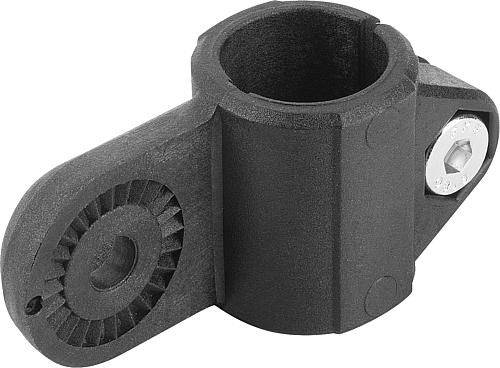 ROHRVERBINDER GELENKSTÜCK MIT INNENVERZAHNUNG FÜR RUNDROHRE A=30, THERMOPLAST...
