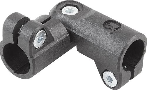 ROHRVERBINDER GELENK, FÜR RUNDROHRE, THERMOPLAST, KOMP:STAHL, A=30
