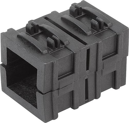 REDUZIERHÜLSE FÜR VIERKANTROHRE A=25,5, B=30,3, THERMOPLAST SCHWARZ