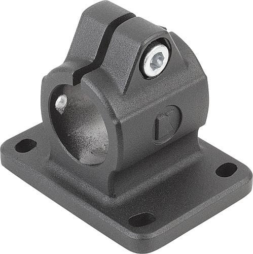 ROHRVERBINDER MIT FLANSCH FÜR LINEAREINHEIT FORM:B, TYP=50, ALUMINIUM SCHWARZ...