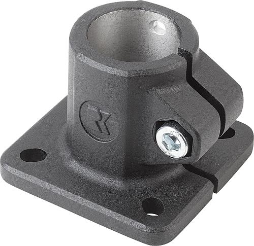 ROHRVERBINDER MIT FUß FÜR LINEAREINHEIT, TYP=50, ALUMINIUM SCHWARZ PULVERBESC...