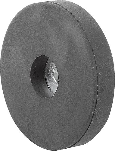 MAGNET FLACHGREIFER M04 NDFEB, RUND, KOMP:GUMMI, SCHWARZ, D=18