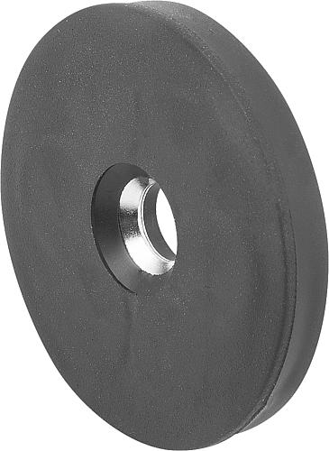 MAGNET FLACHGREIFER H=8,5 NDFEB, RUND, KOMP:GUMMI, SCHWARZ, D2=5,5, D=66