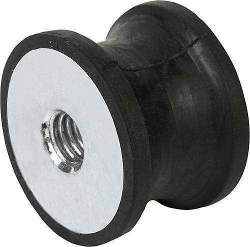 GUMMIPUFFER TYP CT TAILLIERT INNENGEWINDE M12, D=75, H=40, STAHL, KOMP:ELAST....