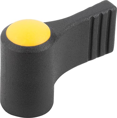 FLÜGELGRIFF EINSEITIG GR.9 M06, A=22, H=18 FORM:K MIT DECKEL, THERMOPLAST SCH...