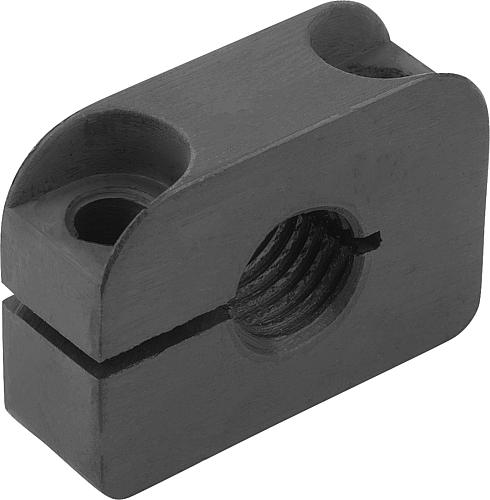 HALTESTÜCK, D1=M20X1,5, FORM:B BOHR. SENKRECHT Z. GEWINDE, ALUMINIUM SCHWARZ