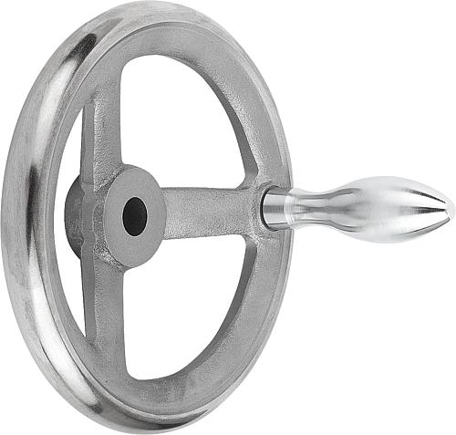 HANDRAD DIN950, D1=500 PASSBOHRUNG D2=1, GRAUGUSS, KOMP:STAHL, BALLENGRIFF FE...