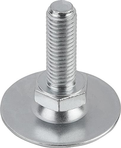 STELLFUß OHNE BOHRUNG M10X60, D=60, STAHL