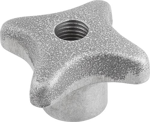 KREUZGRIFF MIT SCHNELLSPANNFUNKTION D=M16, D1=80, GRAUGUSS