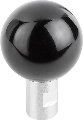 KUGELGRIFF DREHBAR D1=50 D=M12 DUROPLAST, KOMP:STAHL