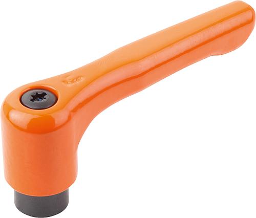 KLEMMHEBEL FLACH GR.3 M10, ZINK ORANGE RAL2004 KUNSTSTOFFBESCHICHTET, KOMP:ST...
