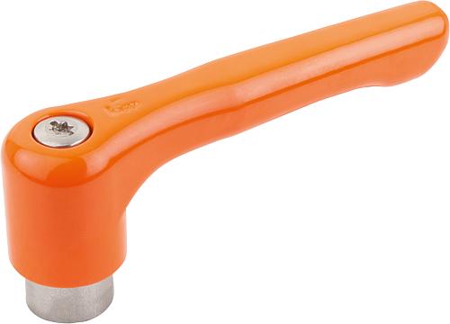 KLEMMHEBEL FLACH GR.3 M10, ZINK ORANGE RAL2004 KUNSTSTOFFBESCHICHTET, KOMP:ED...