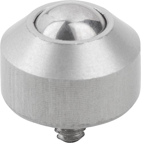 KUGELROLLE MINI D2=M04X8, FORM:B EDELSTAHL, KOMP:ALUMINIUM