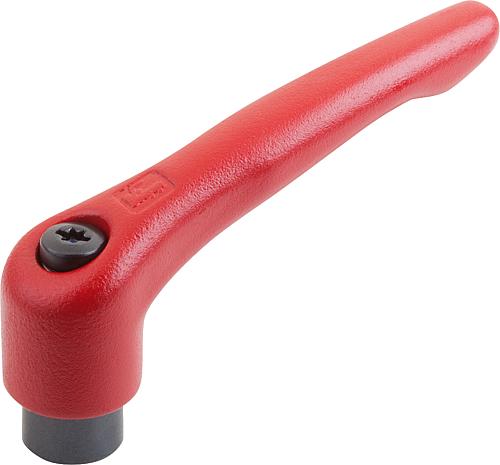 KLEMMHEBEL GR.5 5/8-11, STAHL ROT RAL3003 SEIDENMATT, KOMP:STAHL BRÜNIERT