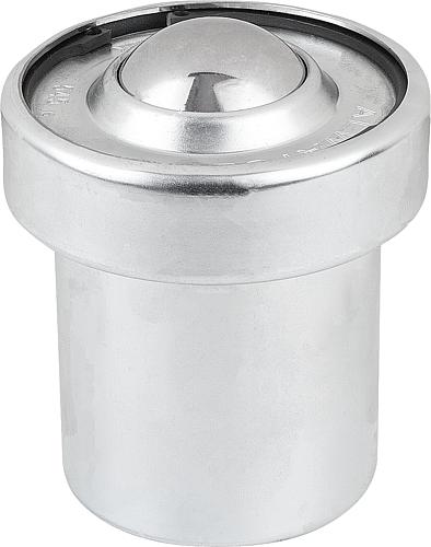 KUGELROLLE MIT FEDERELEMENTEN STAHL, KOMP:EDELSTAHL, DK=45, D=66,4, D1=85