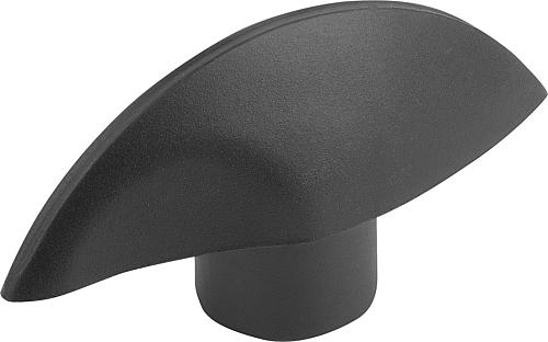 FLÜGELGRIFF D=M10 22X38,5, A=76, FORM:K THERMOPLAST, SCHWARZ, KOMP:STAHL, VER...