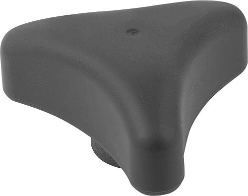 DREISTERNGRIFF ERGONOMISCH D=M12 D1=80 H=37, FORM:K KUNSTSTOFF, SCHWARZGRAU R...