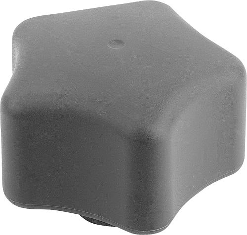 FÜNFSTERNGRIFF ERGONOMISCH D=M10 D1=63 H=45, FORM:K KUNSTSTOFF, SCHWARZGRAU R...