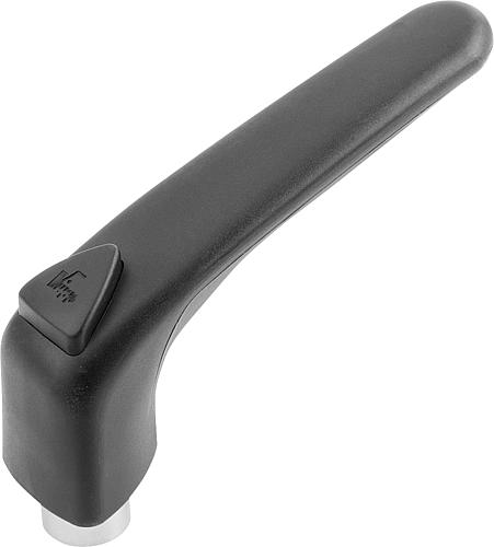 KLEMMHEBEL ERGONOMISCH GR.3 M10 KUNSTSTOFF, SCHWARZ RAL9011, KOMP:STAHL, SCHW...