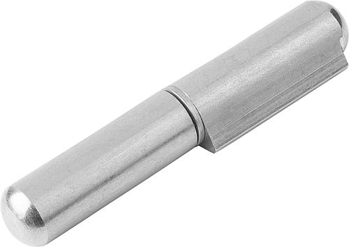 SCHARNIER SCHWEIßBAR FORM:A 25,5X180, D=20, EDELSTAHL BLANK