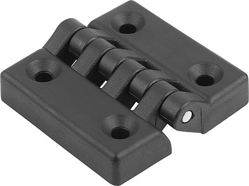 SCHARNIER MIT BEFESTIGUNGSBOHRUNG 96X96, THERMOPLAST SCHWARZ, KOMP:STAHL, A1=...
