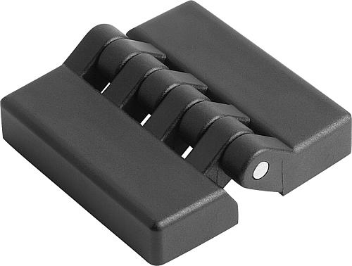 SCHARNIER MIT BUCHSE 95X95, THERMOPLAST SCHWARZ, A1=31,5, A2=31,5, A3=47,5, A...