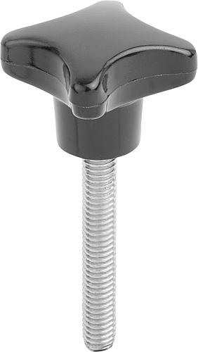 KREUZGRIFF ÄHNLICH DIN6335 M08X50, D1=40, H=25, FORM:L, DUROPLAST SCHWARZ HOC...