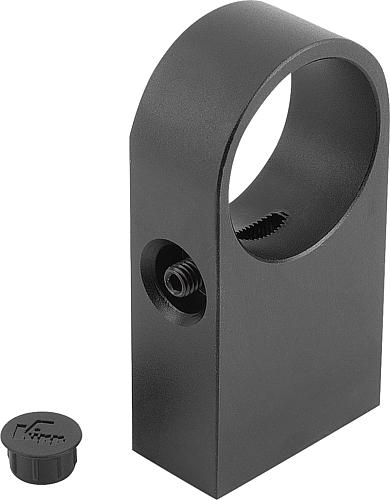 HALTESTÜCK, FORM:B, D=M08 ALUMINIUM SCHWARZ ELOXIERT