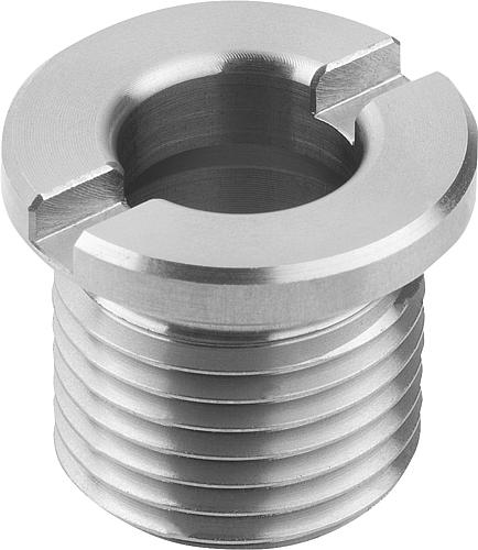 AUFNAHMEBUCHSE FÜR KUGELSPERRBOLZEN D=6, M=M12x1,5, EDELSTAHL BLANK