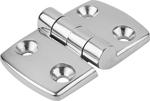 SCHARNIER 113X48, EDELSTAHL A4 POLIERT, A1=32,5, A2=32,5, A3=56,5, A4=56,5