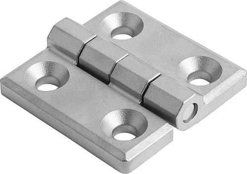 SCHARNIER 60X60, EDELSTAHL A4 GEBÜRSTET, A1=18, A2=18, A3=30, A4=30