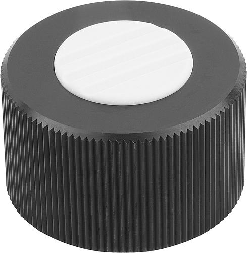 RÄNDELKNOPF KLEMMUNG MIT GEWINDESTIFT D1=42, D=14, H=24,5, ALUMINIUM SCHWARZ ...