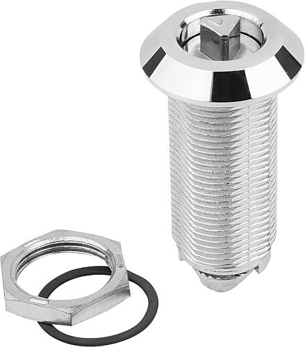 DREHRIEGEL LANGE AUSFÜHRUNG, MIT DREIKANT 7MM, H=50, ZINK VERCHROMT