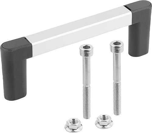 BÜGELGRIFF A=235, L=255,5, D=M05, H=40, FORM:C, ALUMINIUM NATUR MATT UND ELOX...