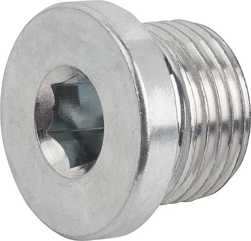 VERSCHLUSSSCHRAUBE DIN908 OHNE ENTLÜFTUNG, M48X2, SW=24, FORM:A, STAHL VERZINKT