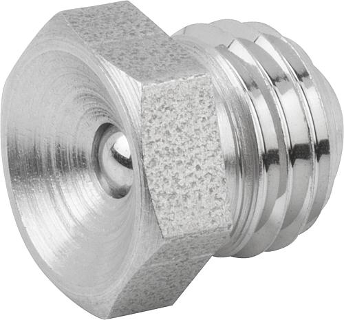 TRICHTERSCHMIERNIPPEL GERADE D=G1/8, FORM:A EDELSTAHL, SECHSKANT