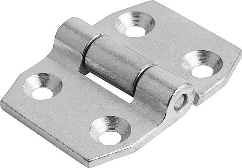 SCHARNIER WARTUNGSFREI FORM:C 70X50, STAHL VERZINKT, A1=21, A2=21, A3=35, A4=35